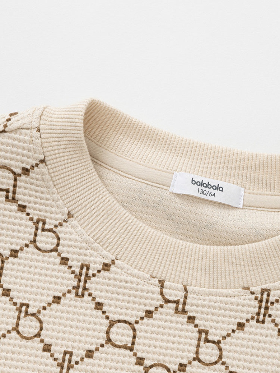 Printed Textured Sweatshirt