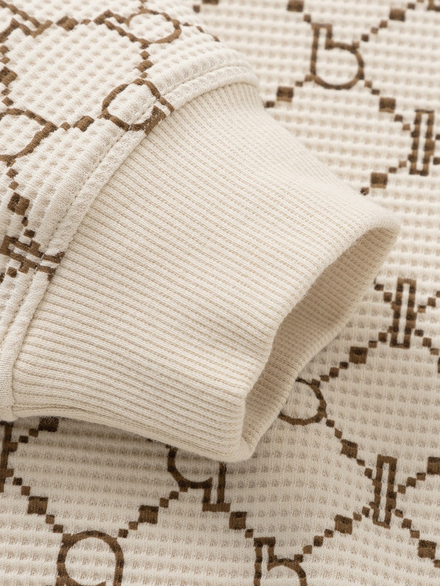 Printed Textured Sweatshirt