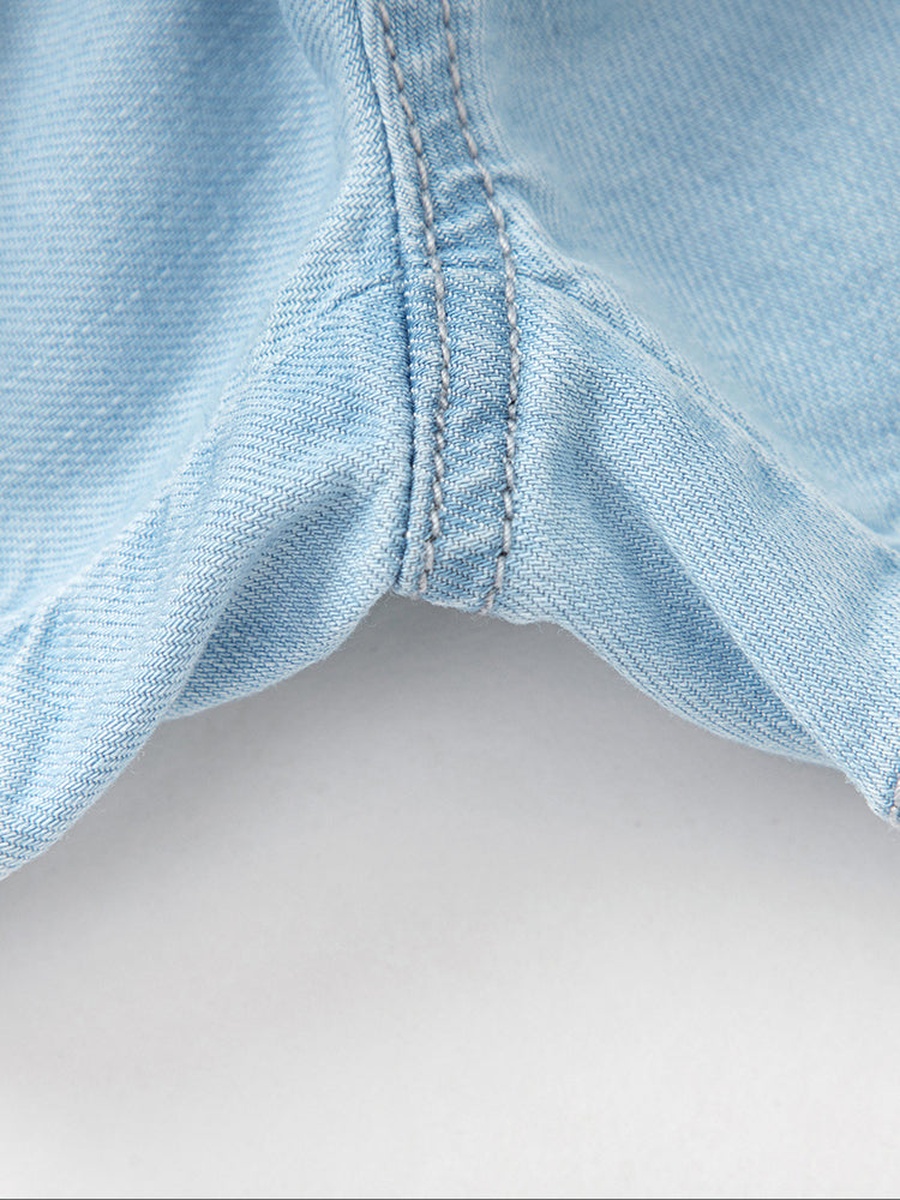Shorts with Embroidery And Faux Pearl Detail