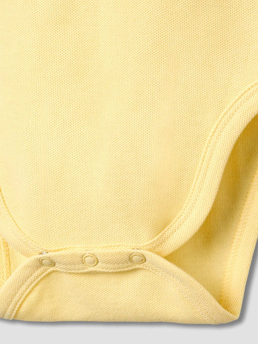 Polo Neck Short Sleeves Bodysuit with Snap Closure