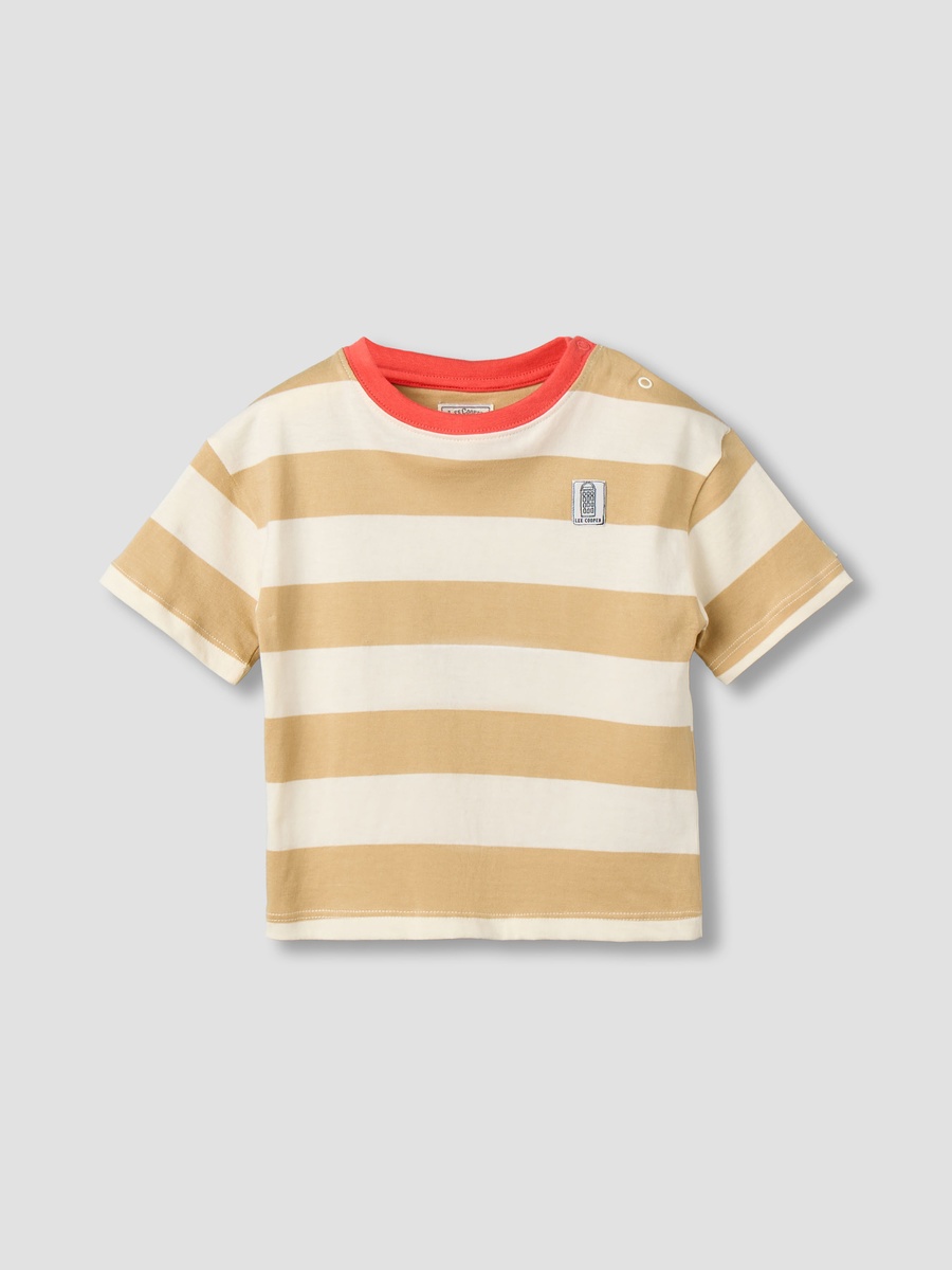 Crew Neck Short Sleeves T-Shirt with Stripes