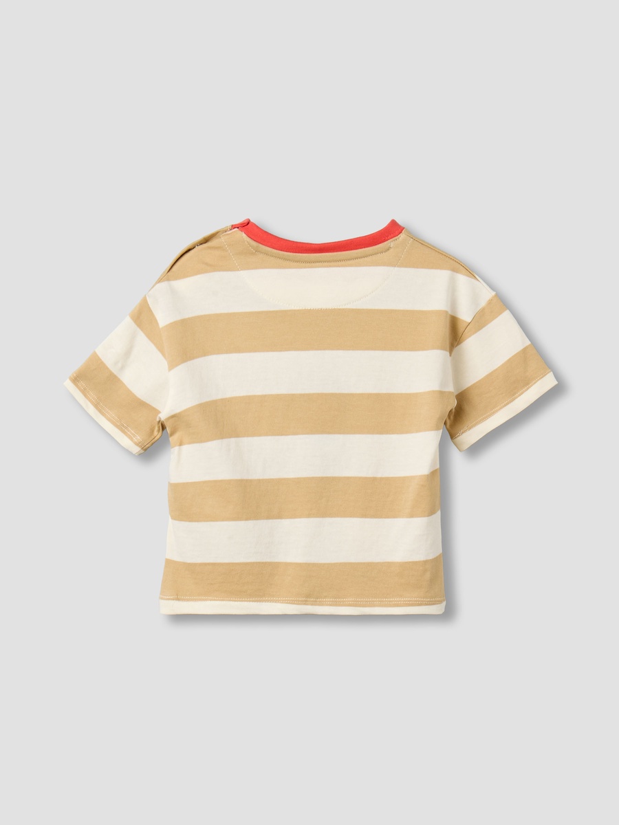 Crew Neck Short Sleeves T-Shirt with Stripes