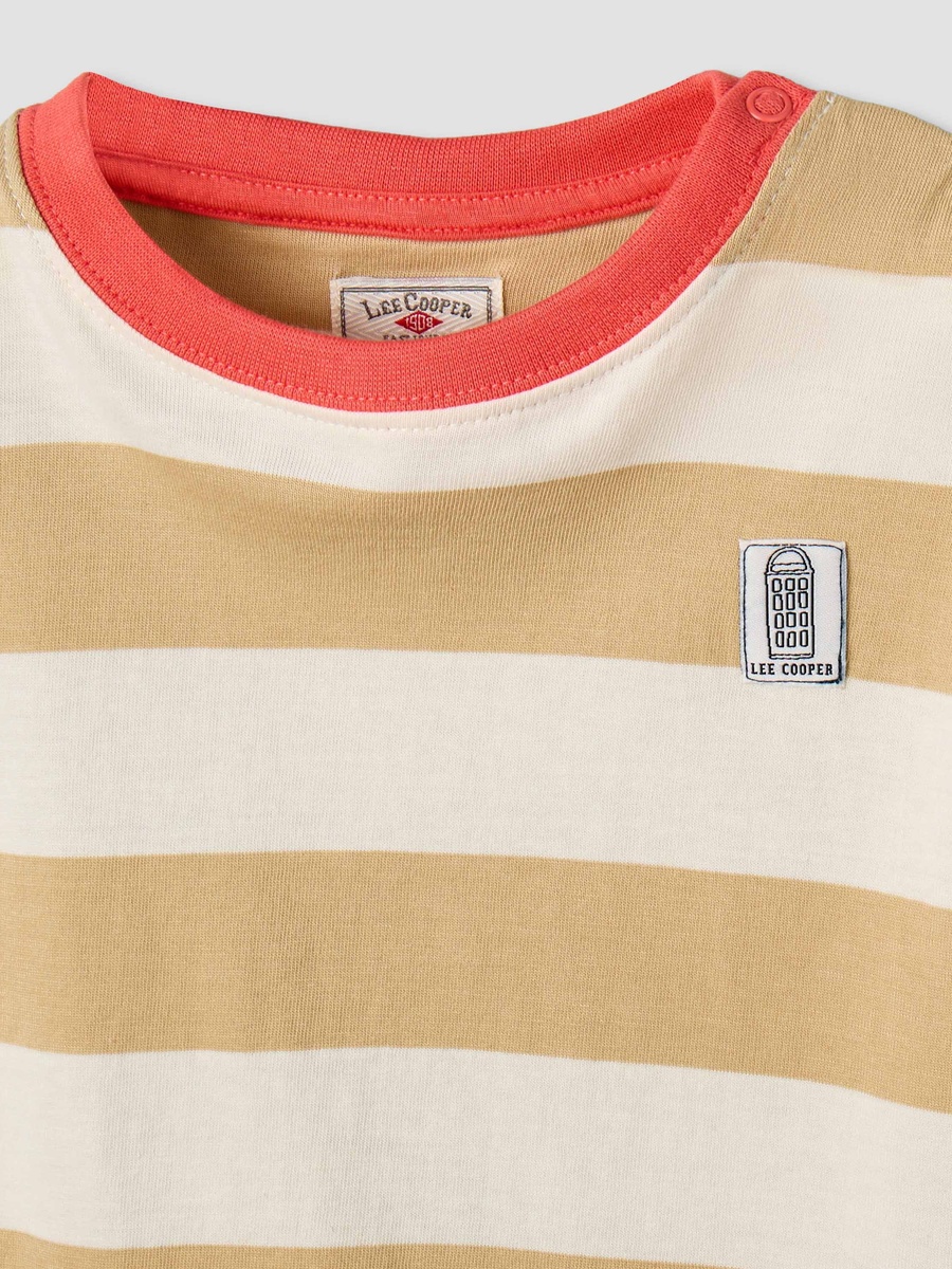 Crew Neck Short Sleeves T-Shirt with Stripes