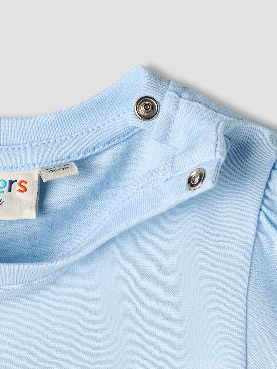 Pack of 2 Round Neck Short Sleeves T-Shirt with Ruffled Hem