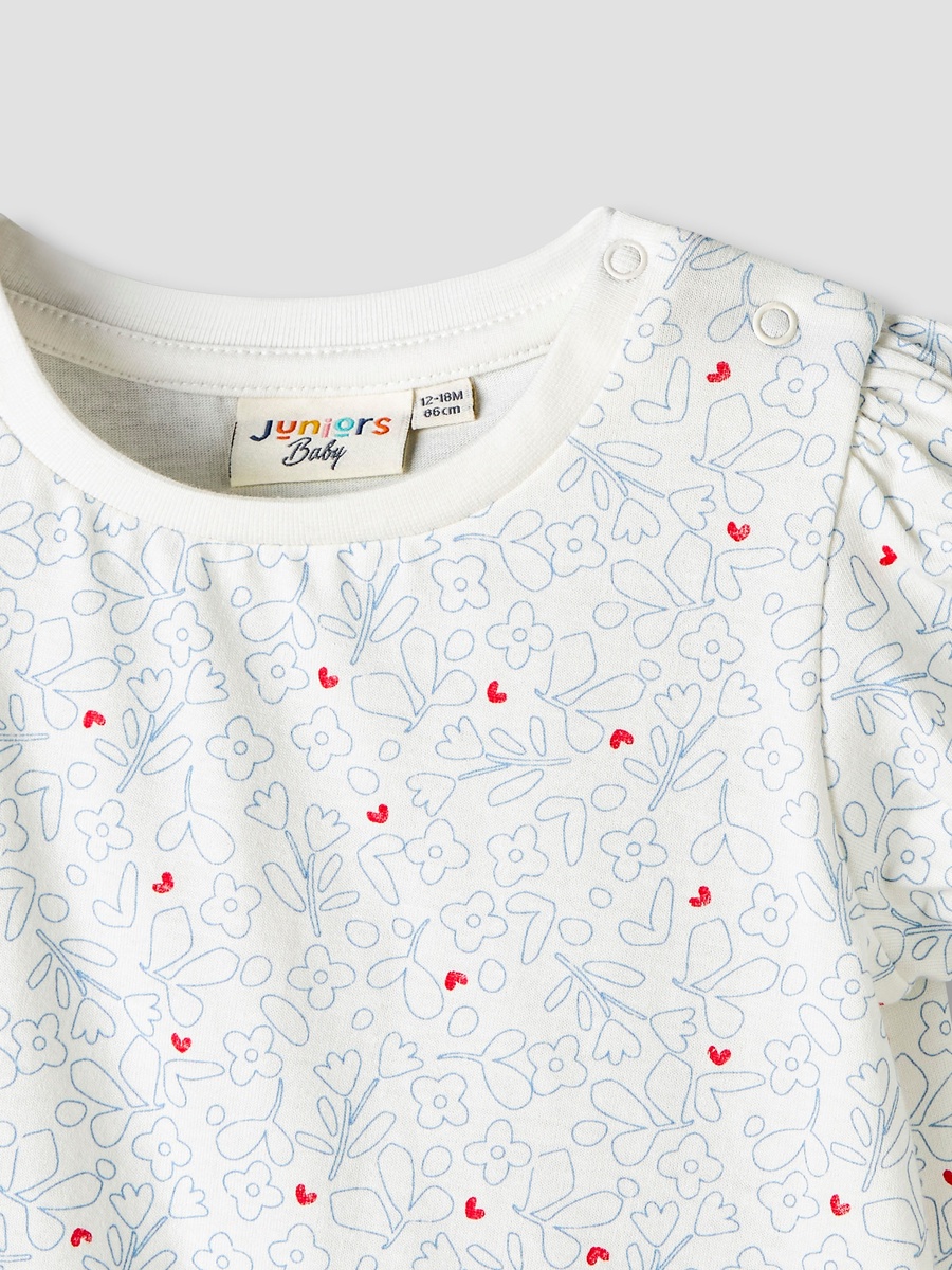 Pack of 2 Round Neck Short Sleeves T-Shirt with Ruffled Hem