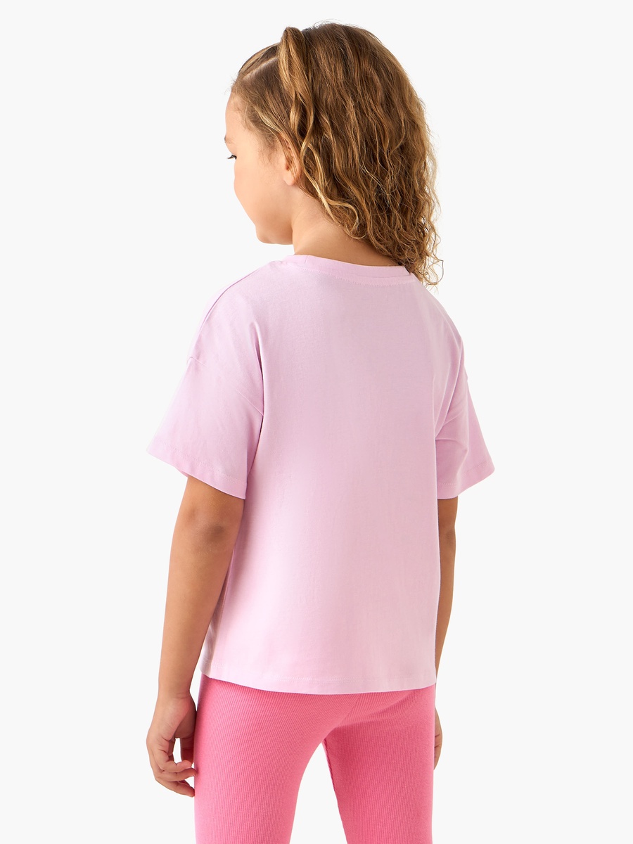 Crew Neck Short Sleeves T-Shirt with Cat Print