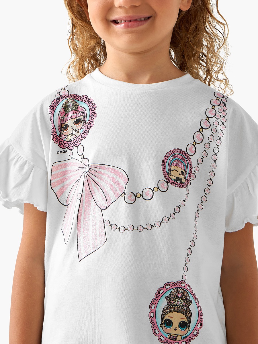 Crew Neck Short Sleeves T-Shirt with L.O.L. Surprise Print