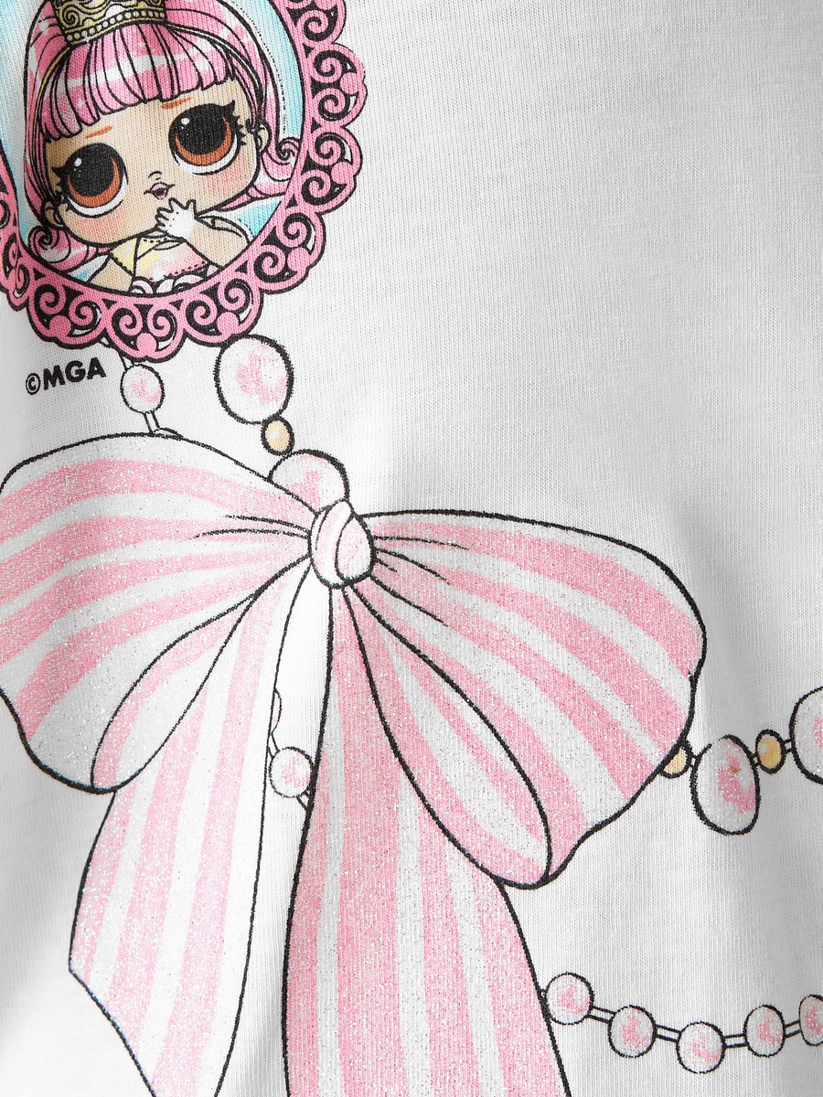 Crew Neck Short Sleeves T-Shirt with L.O.L. Surprise Print