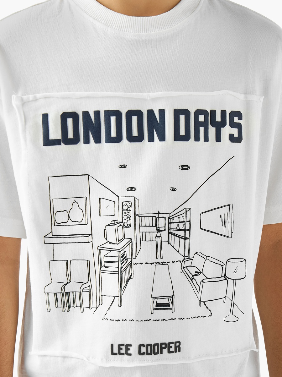 Crew Neck Short Sleeves T-Shirt with London Graphic Print