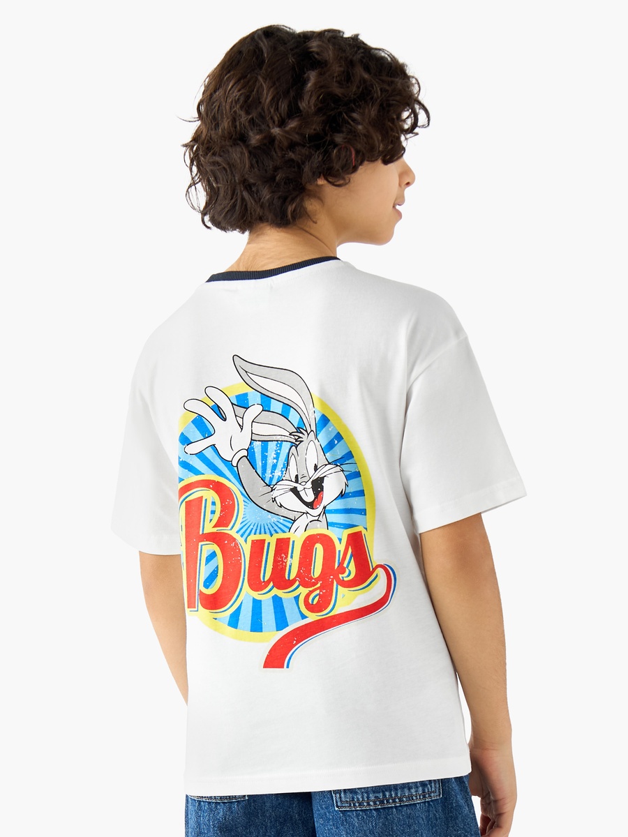 Crew Neck Short Sleeves T-Shirt with Bugs Bunny Print