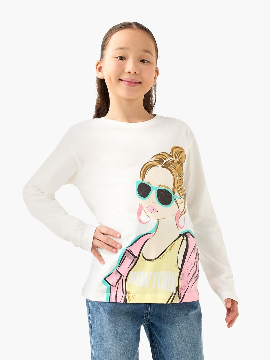 Crew Neck Long Sleeves T-Shirt with Graphic Print