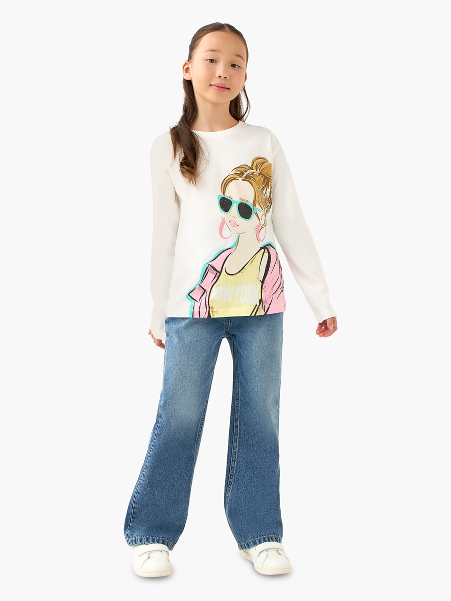 Crew Neck Long Sleeves T-Shirt with Graphic Print