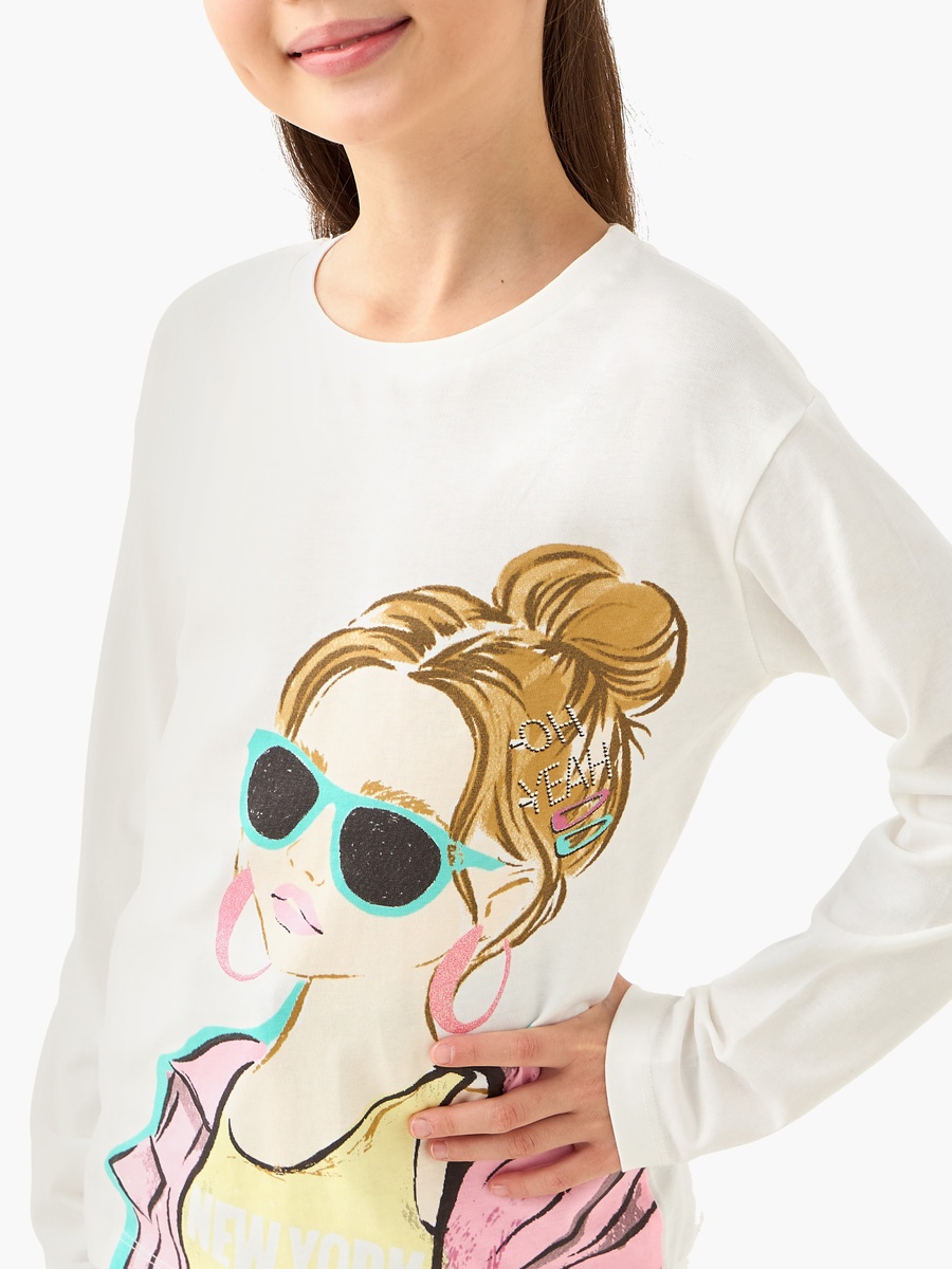 Crew Neck Long Sleeves T-Shirt with Graphic Print