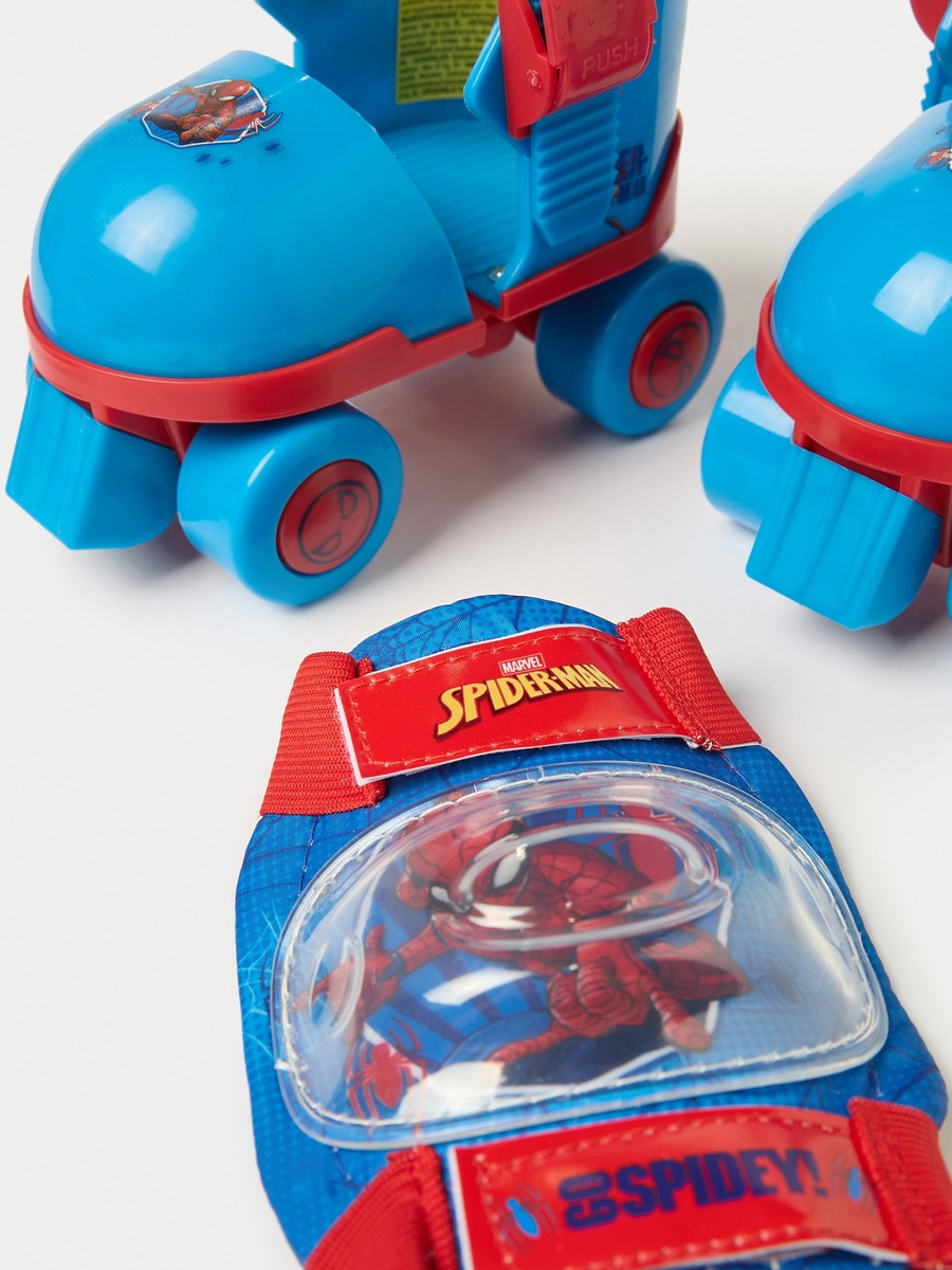 Spider-Man Print Roller Skates with Elbow and Knee Pads