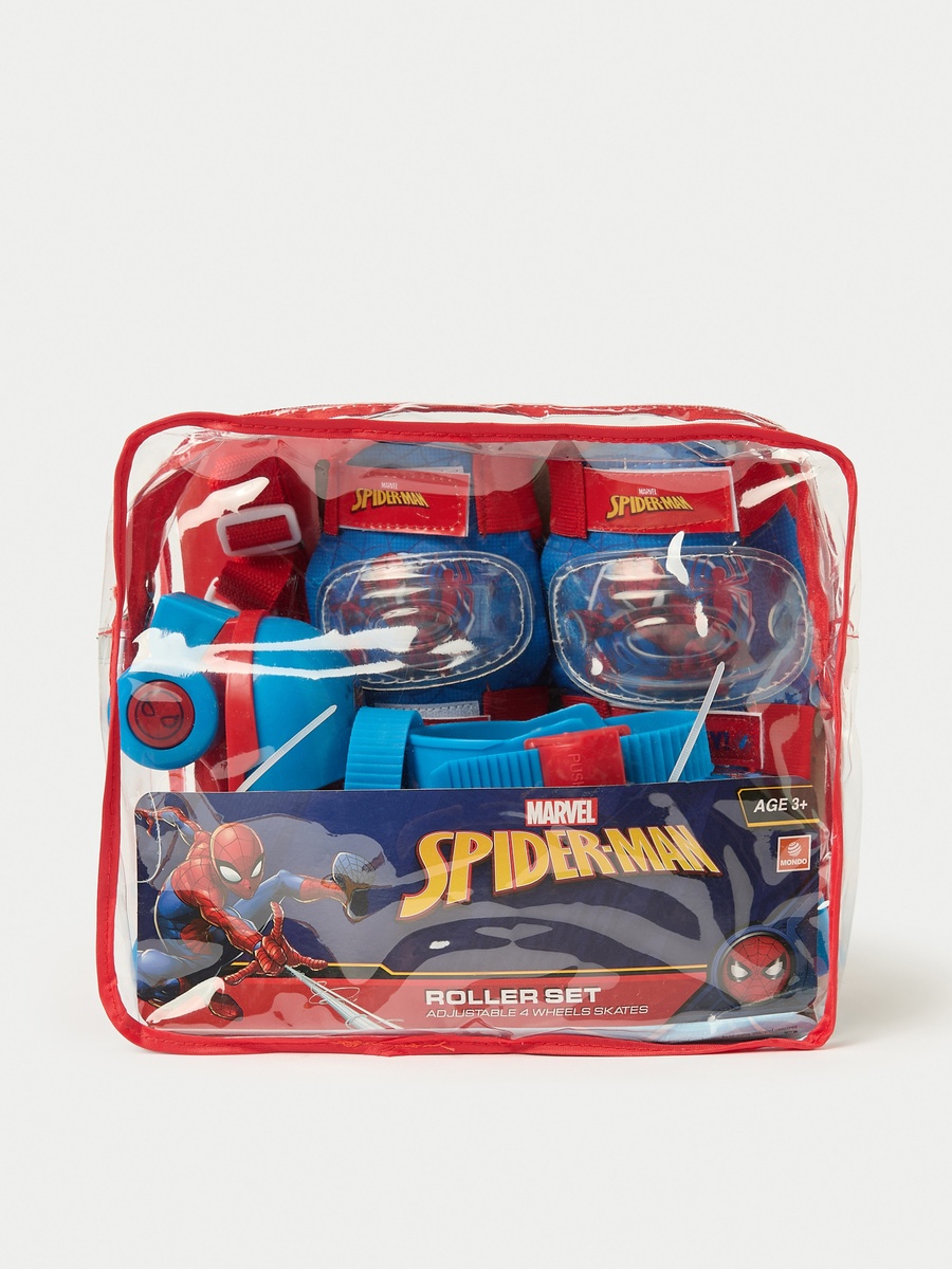 Spider-Man Print Roller Skates with Elbow and Knee Pads