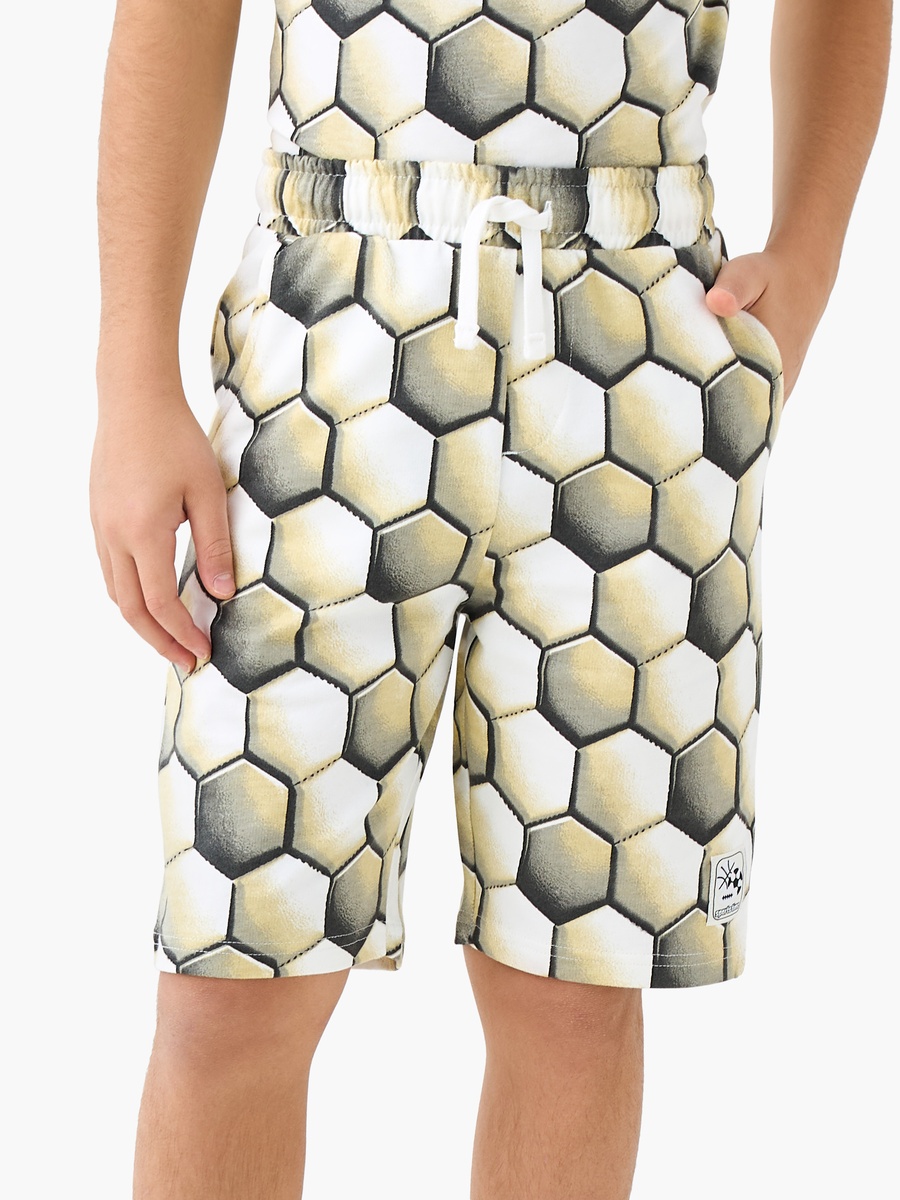 Drawstring Waist Shorts with Geometric Print