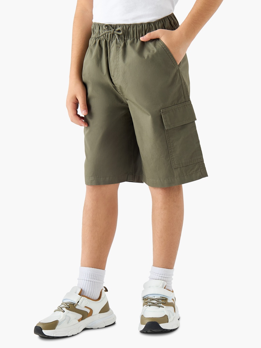 Drawstring Waist Shorts with Flap Pockets