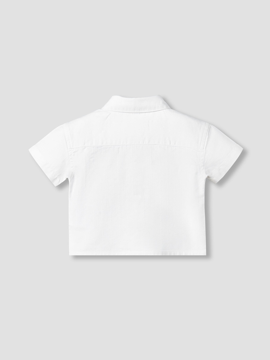 Short Sleeves Shirt with Tiger Embroidery