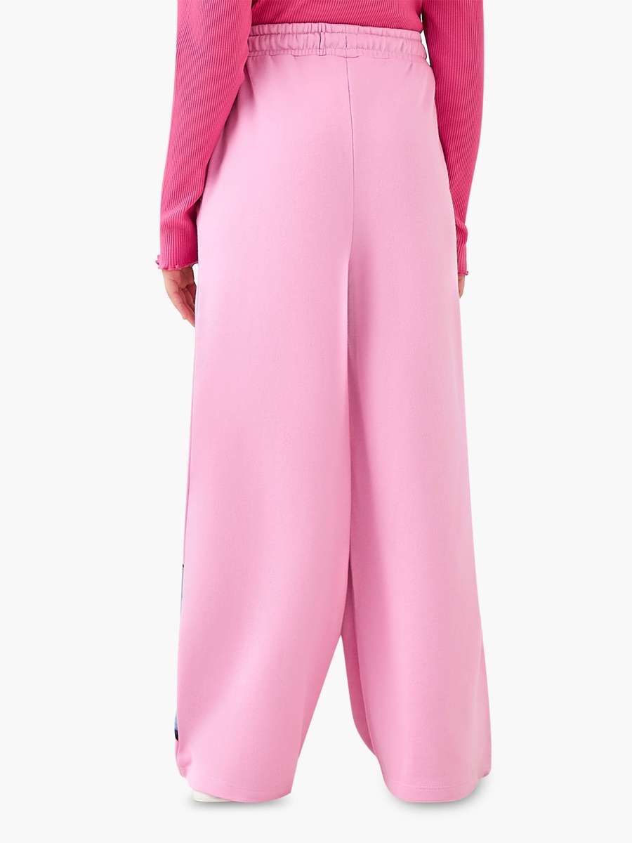 Drawstring Waist Track Pants with Stitch Glitter Print