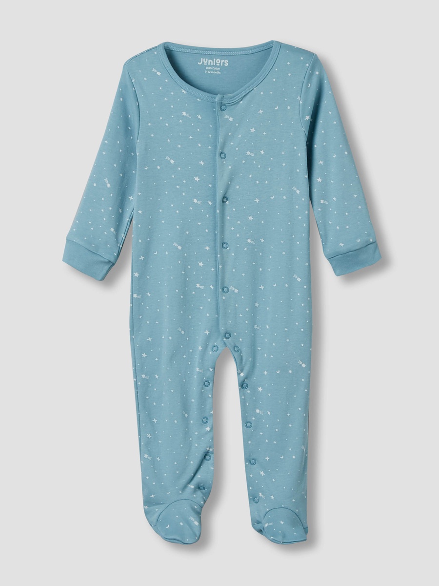 Pack of 2 Cotton Long Sleeves Sleepsuit with Space Print