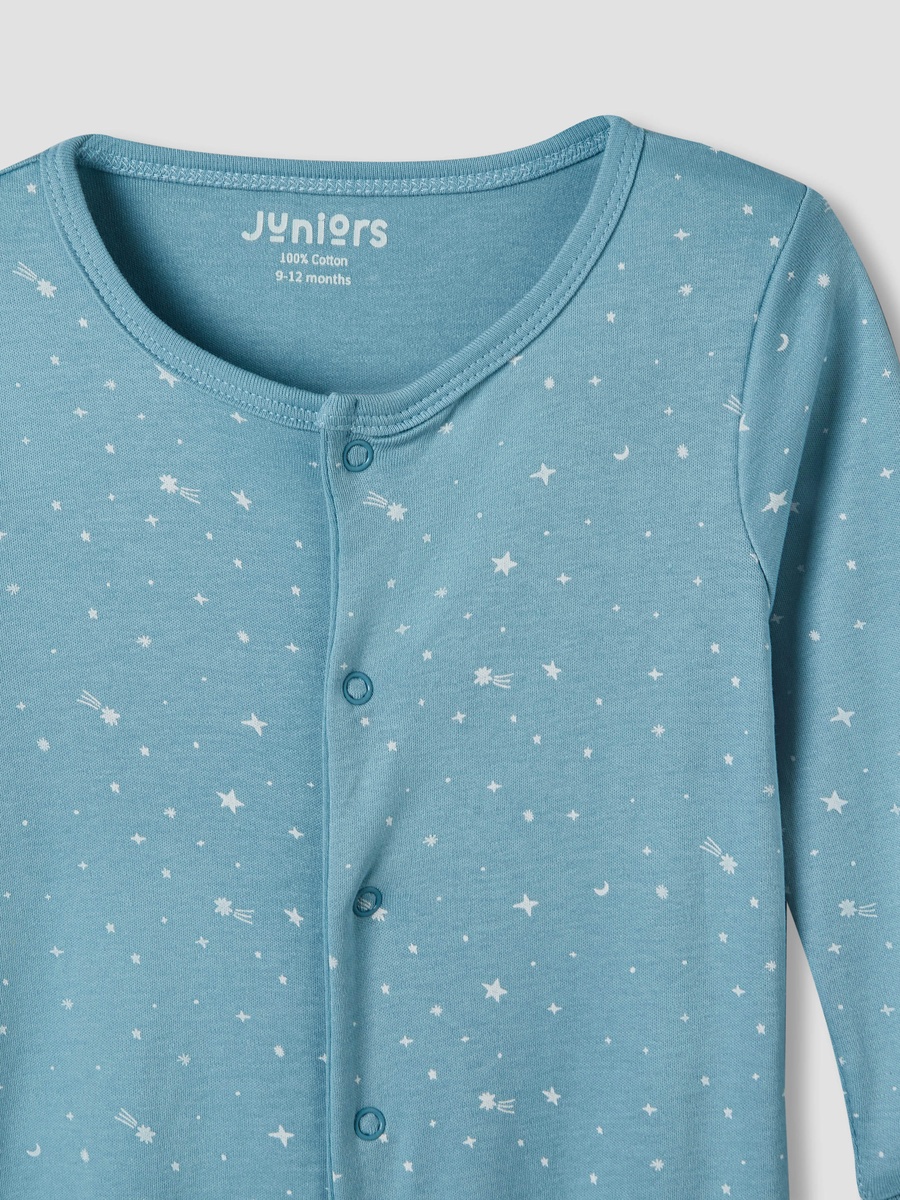 Pack of 2 Cotton Long Sleeves Sleepsuit with Space Print