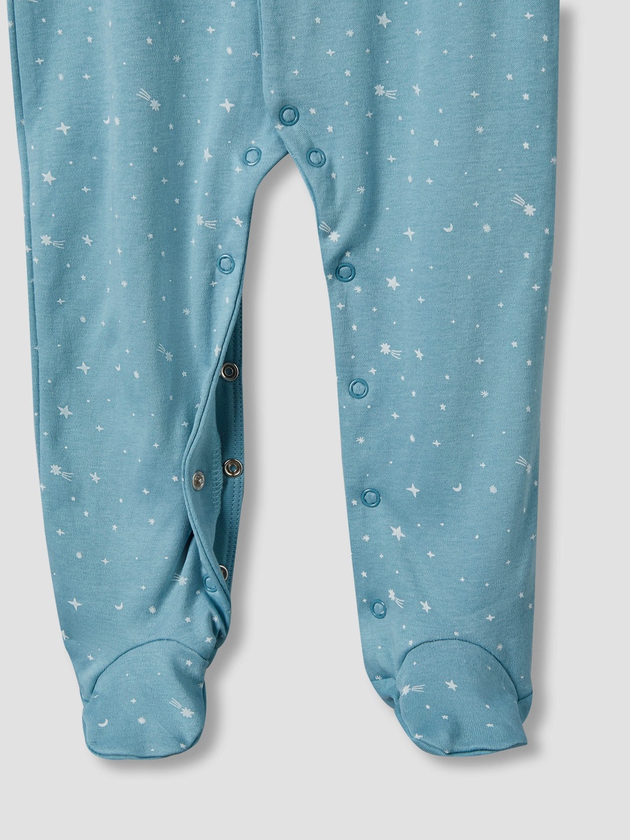 Pack of 2 Cotton Long Sleeves Sleepsuit with Space Print