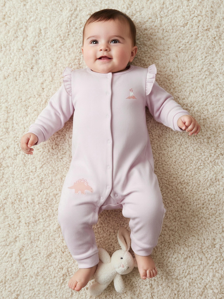 Set of 2 Cotton Sleepsuit and Romper with Assorted Print