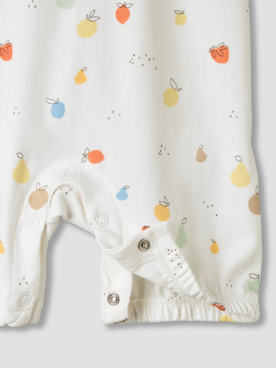 Short Sleeves and Dungaree Set with Fruit Print