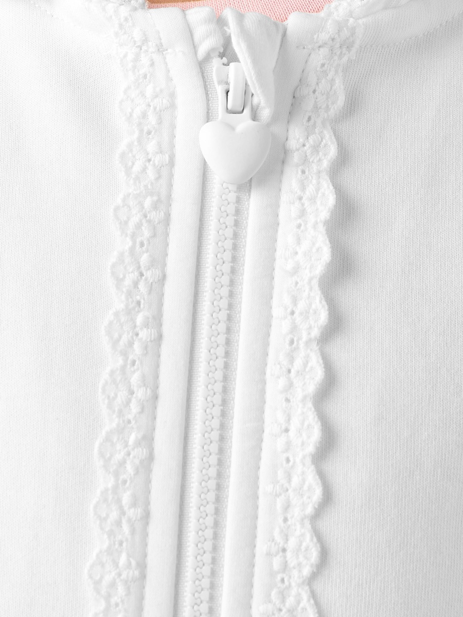 Hooded Long Sleeves Sweatshirt and Track Pants Set with Lace Trim