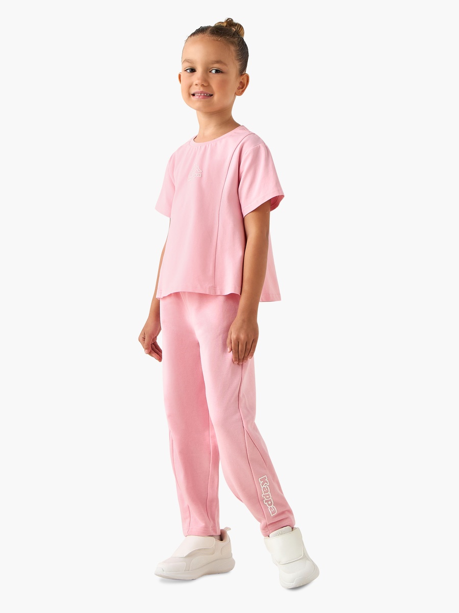 Crew Neck Short Sleeves T-Shirt and Track Pants Set with Logo Print