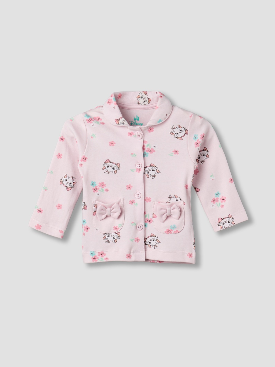 Cotton Collared Neck Long Sleeve Pyjama Set with Marie Print