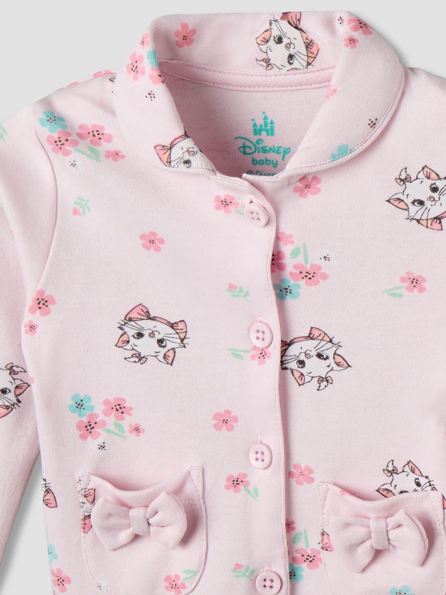 Cotton Collared Neck Long Sleeve Pyjama Set with Marie Print