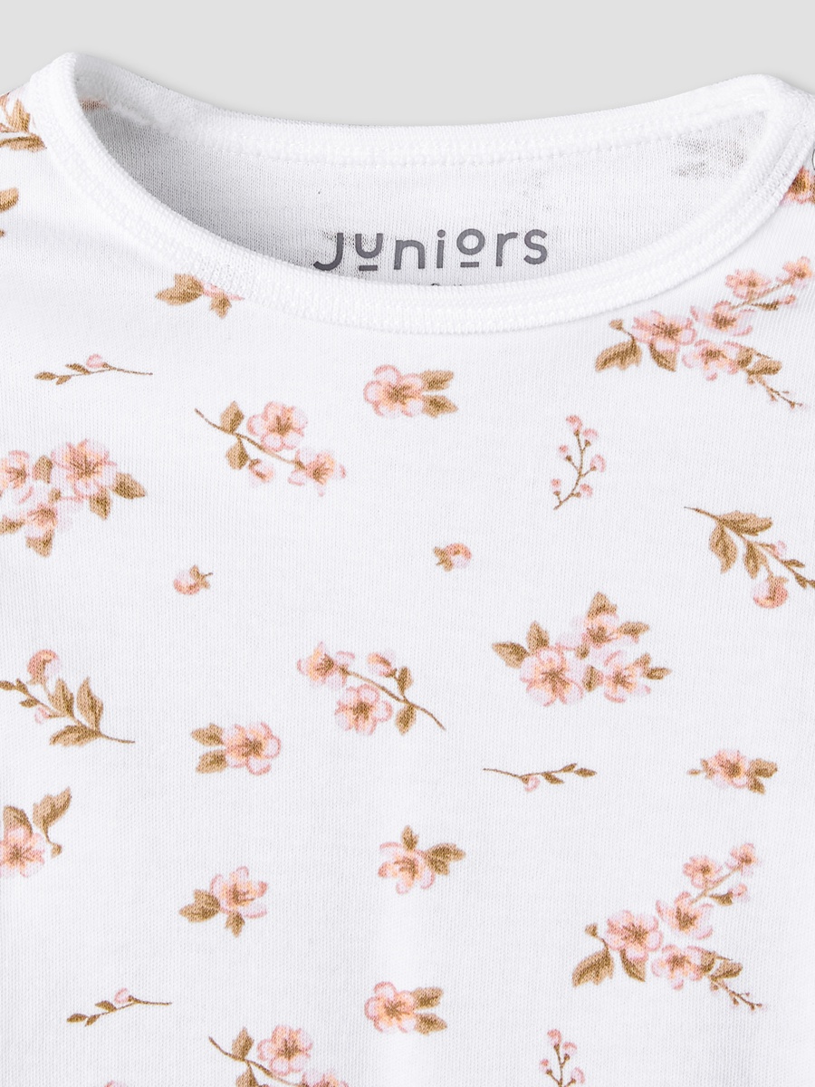 Pack of 3 Cotton Round Neck Long Sleeves Pyjama Set with Floral Print