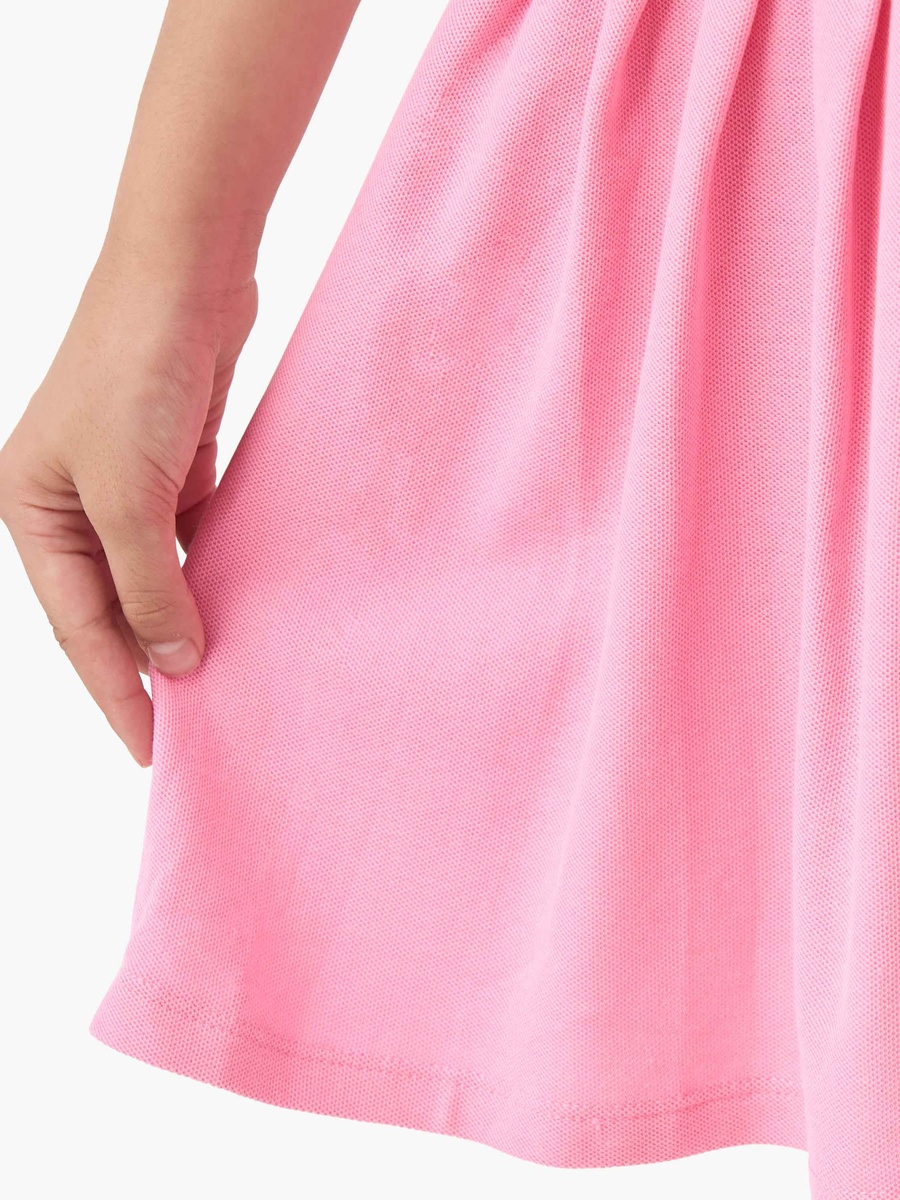 Peter Pan Collar Short Sleeves Dress with Butterfly Embroidery
