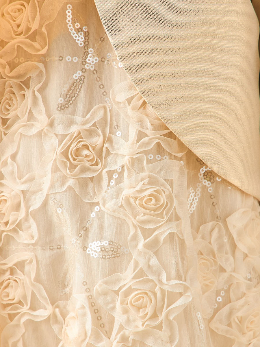 Round Neck Dress and Bolero Set with Floral Lace Texture