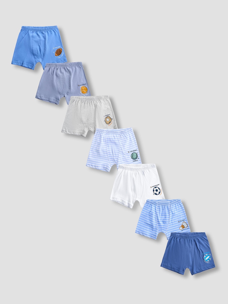 Pack of 7 Cotton Boxers with Print