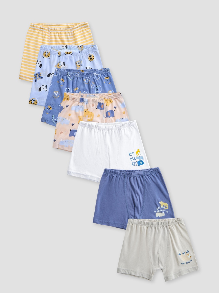 Pack of 7 Cotton Boxers with Print