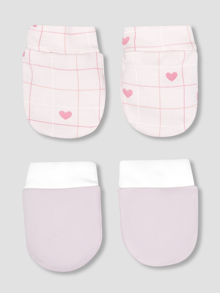 Pack of 2 Mittens with Soft Cotton, 0-36 months