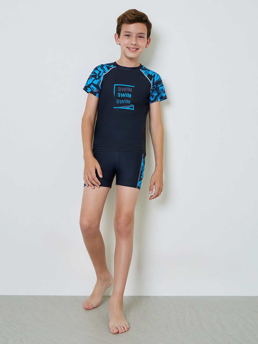 Teen Boys 3-Piece Swim T-Shirt, Shorts and Cap Set