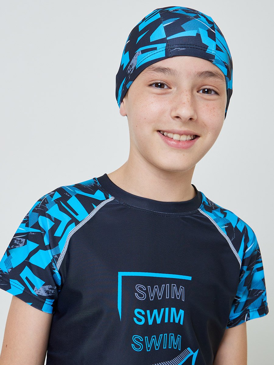 Teen Boys 3-Piece Swim T-Shirt, Shorts and Cap Set
