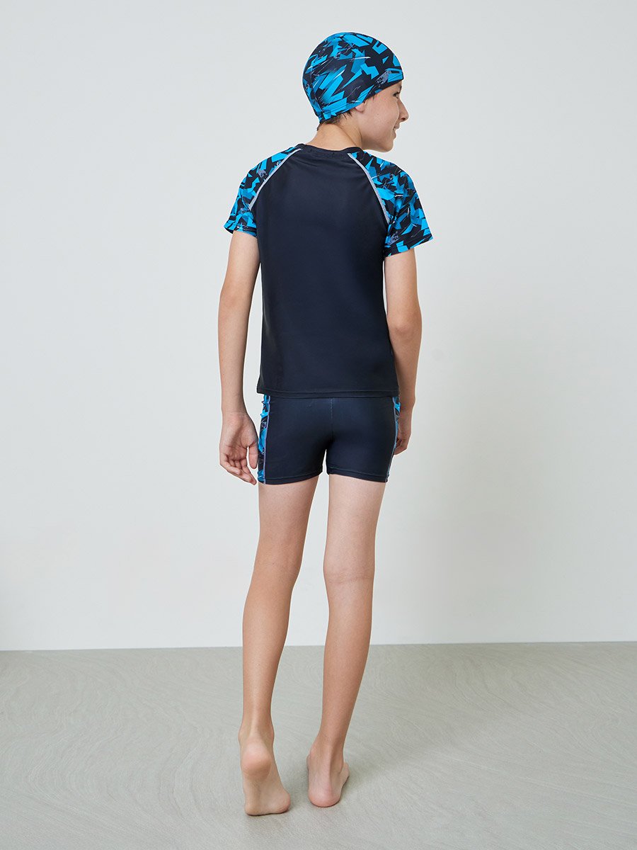 Teen Boys 3-Piece Swim T-Shirt, Shorts and Cap Set
