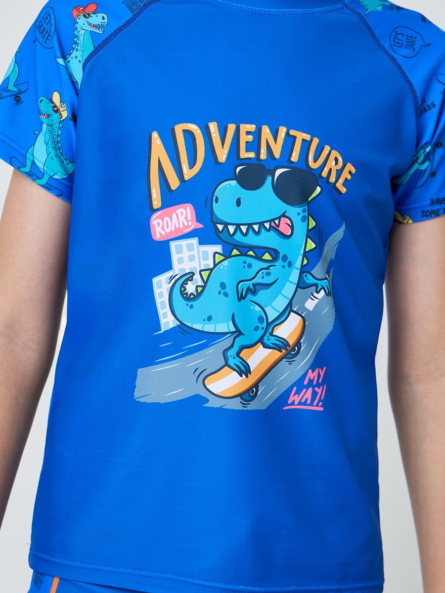 Teen Boys 3-Piece Swim T-Shirt, Shorts and Cap Set