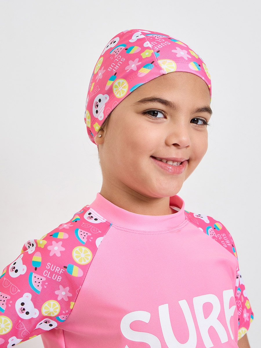 Pack of 3 - Printed T-Shirt, Shorts and Cap Swim Set