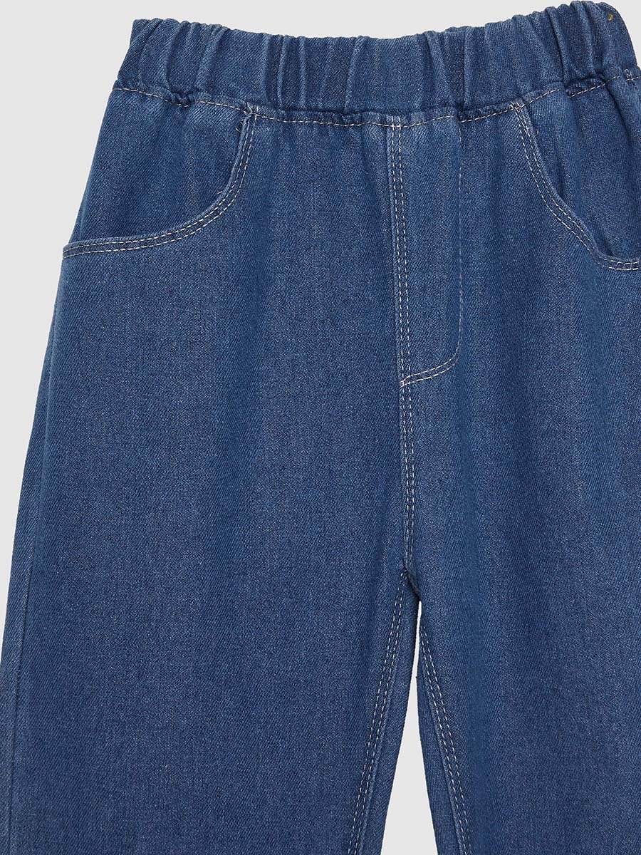 Boys Plain Elastic Waist Pull-On Jeans