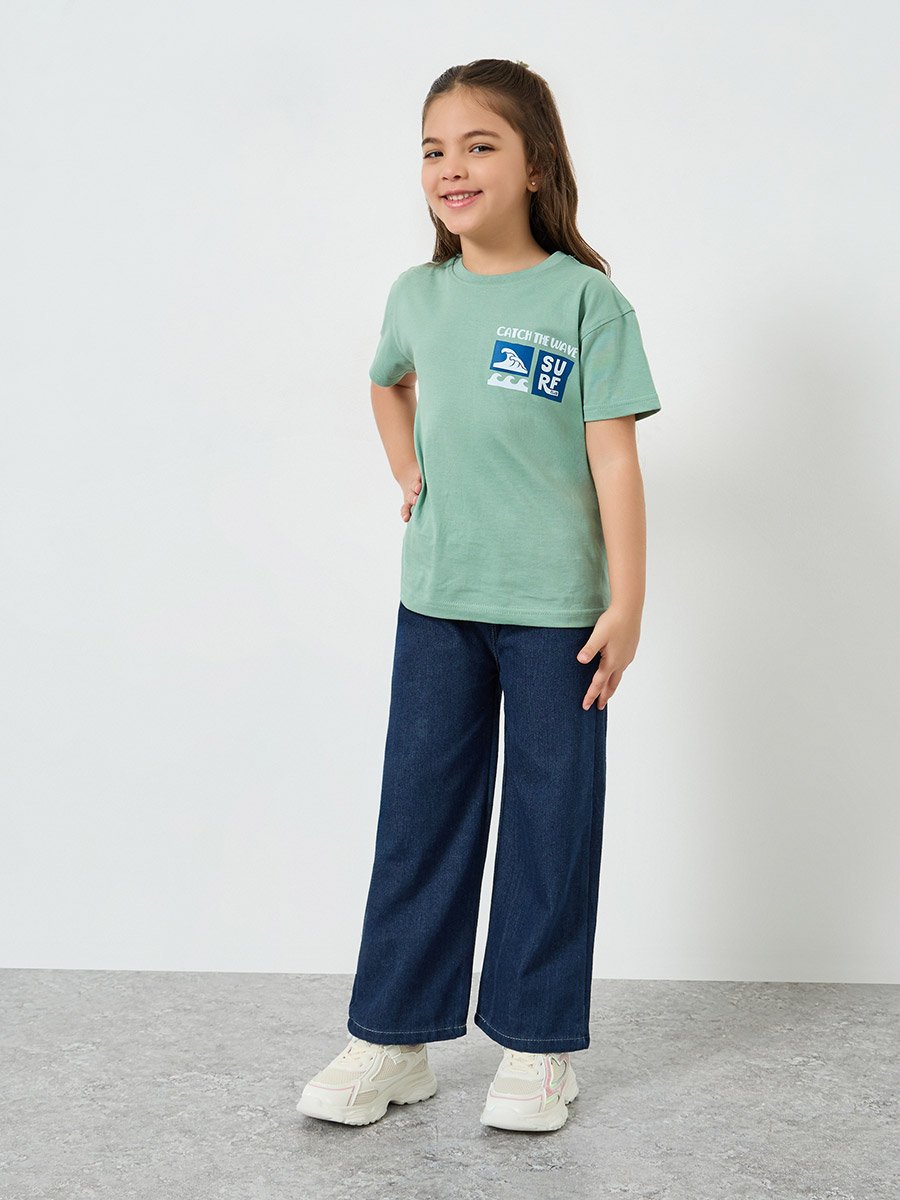 Girls Dark Blue Straight Fit Jeans