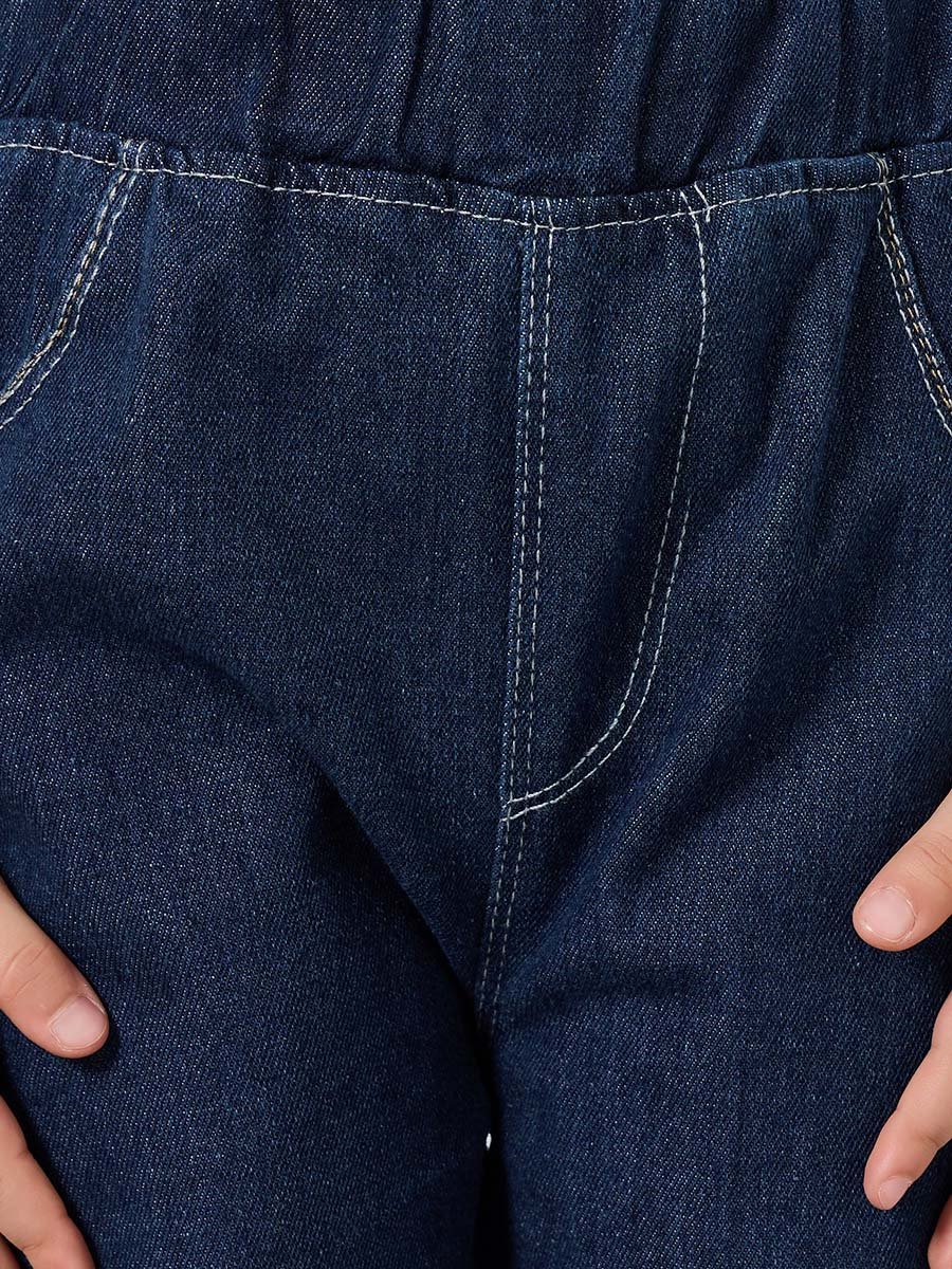 Girls Dark Blue Straight Fit Jeans