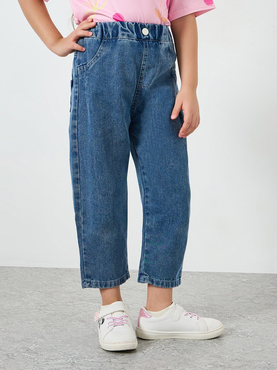 Girls Blue Washed Jeans