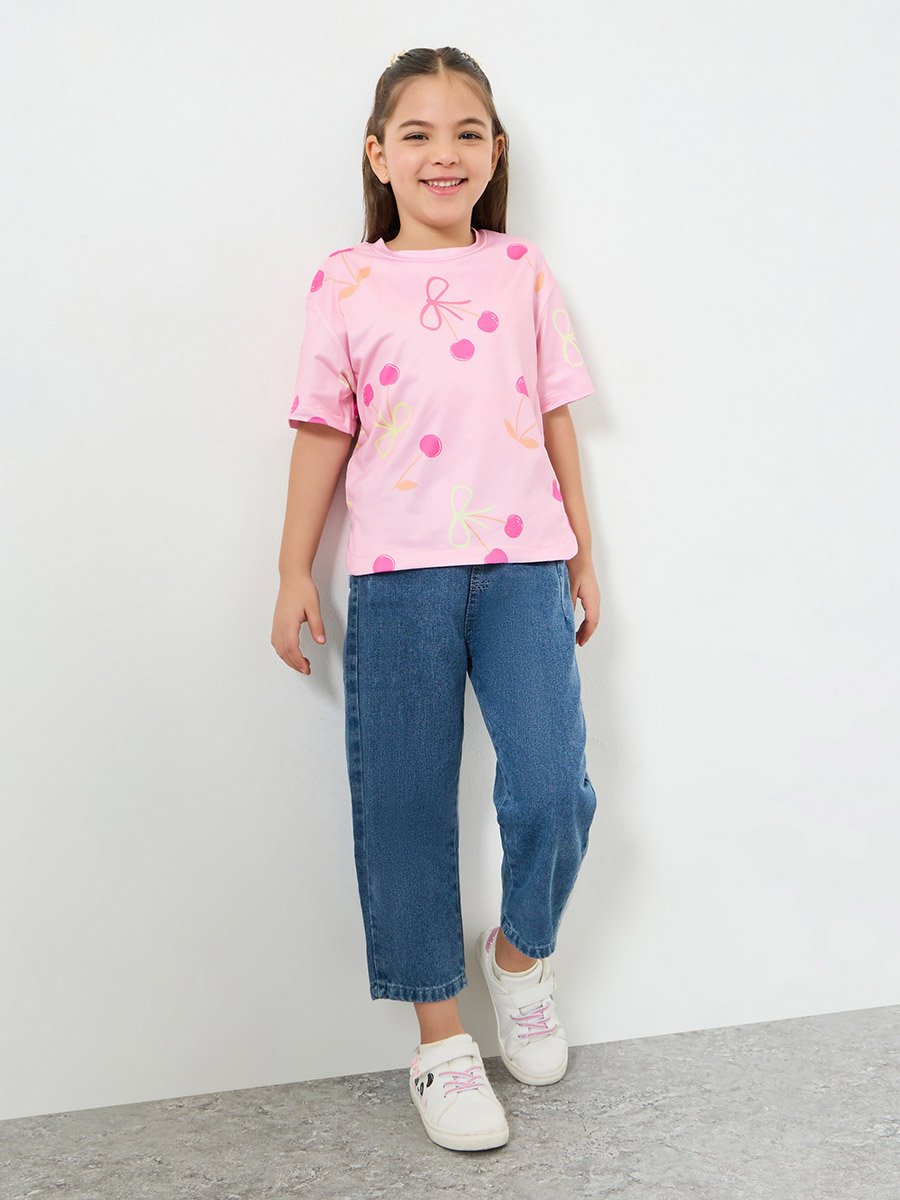 Girls Blue Washed Jeans
