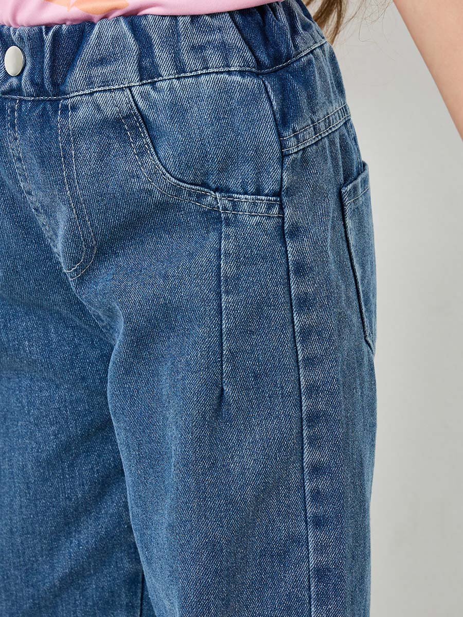 Girls Blue Washed Jeans