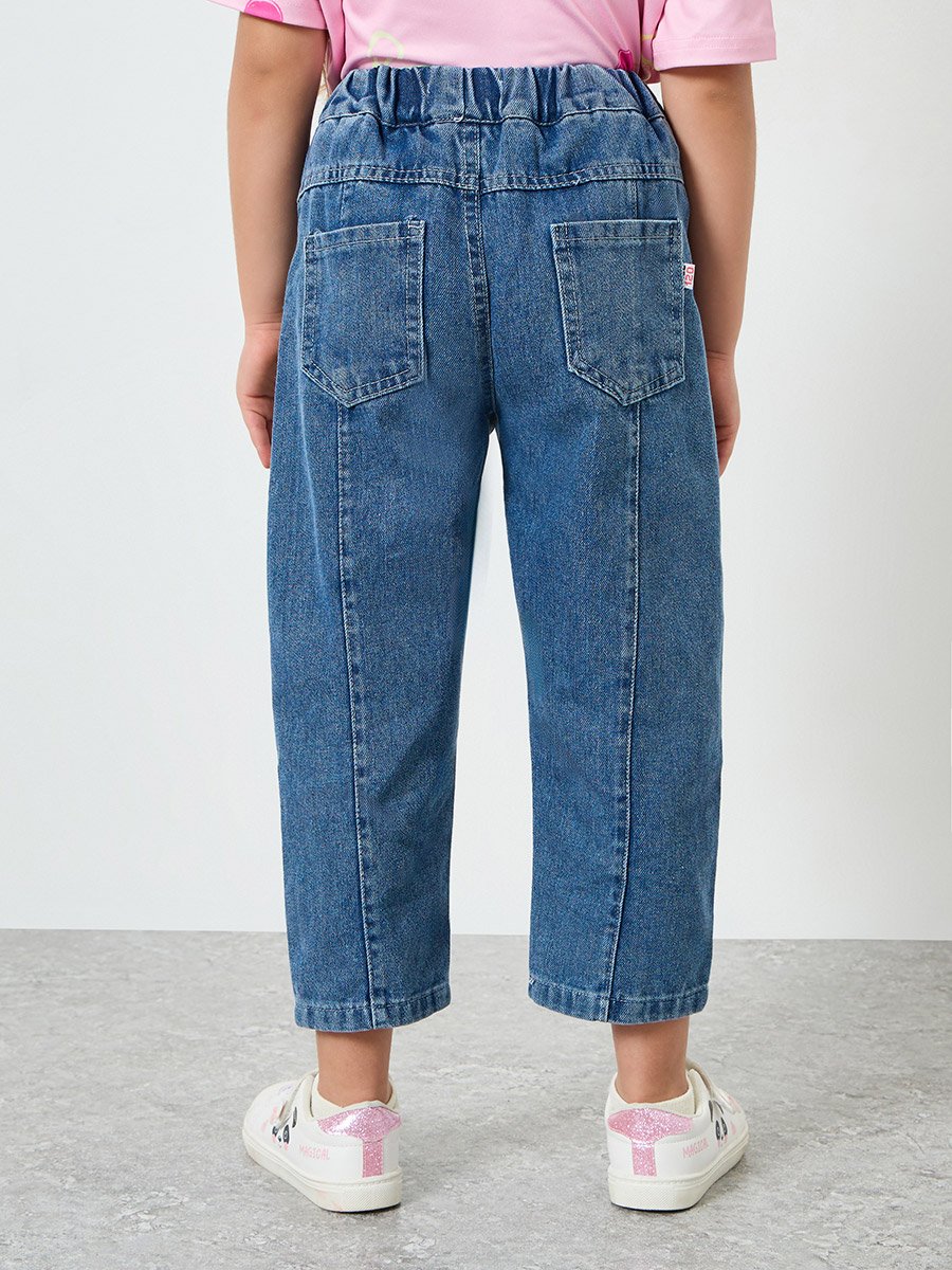 Girls Blue Washed Jeans